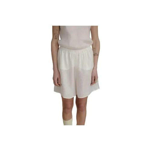 BASERANGE SS24 Dydine Short Heart - Sheer Linen Casual Shorts Women's Ecru/Natural