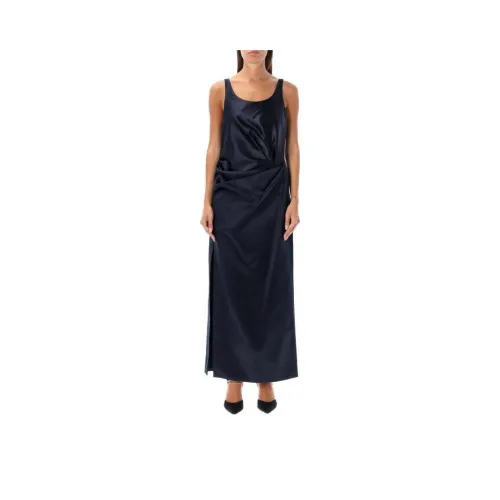 FENDI Gathered Strapless Satin Dress