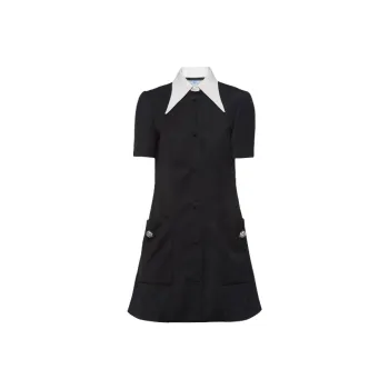 PRADA Contrasting collar Button down Minidress