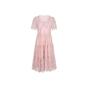 Tulip Taste Short-Sleeved Dresses Women's Coral Pink