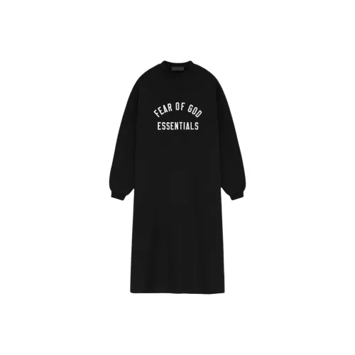 Fear Of God Essentials Women's Fleece Crewneck Dress FW24 Black