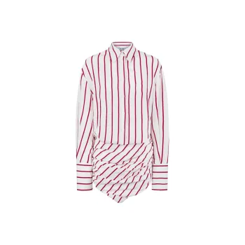 The Attico Hatty Striped Draped Dress