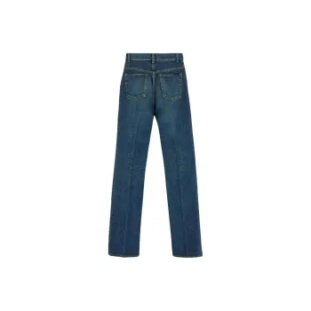 SAINT LAURENT Logo Patch Straight Leg Jeans
