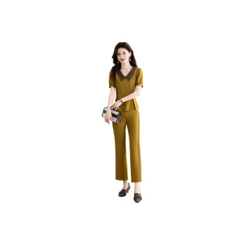 Mylan Casual Suit Women's Autumn Green Yellow