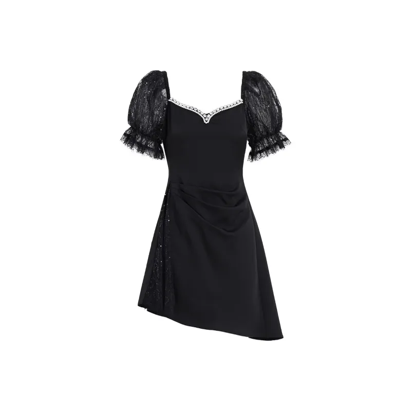 AUI Short Sleeved Dress Women's Black-0