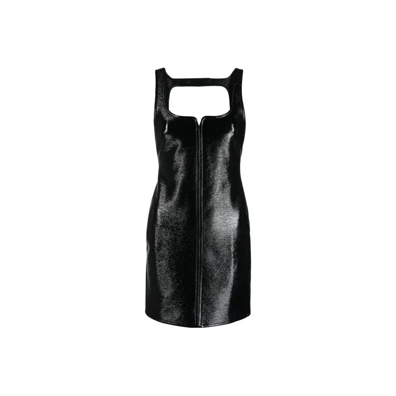Courrèges Faux-leather Sleeveless Mini Dress-0