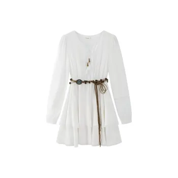 KKX Long-Sleeved Dresses Women's Ecru