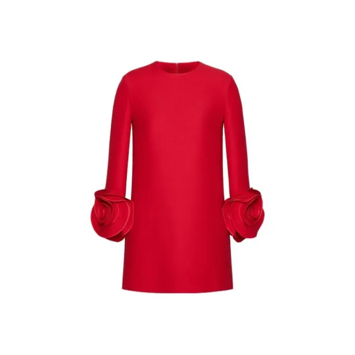 Valentino FW23 Long Sleeved Dress Women's Red-0