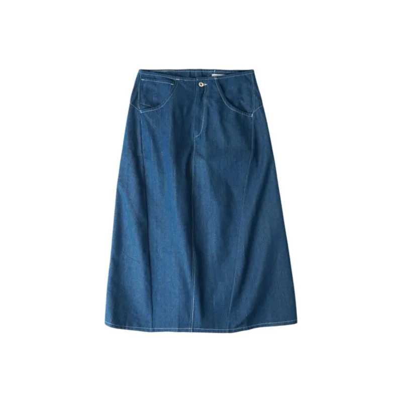 Story Mfg Denim Long Skirt Women's Blue-0