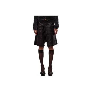 R13 Crossover Leather Shorts
