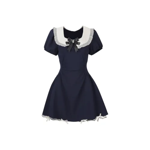 Nooidea Official Short Sleeved Dresses Women's Navy Blue