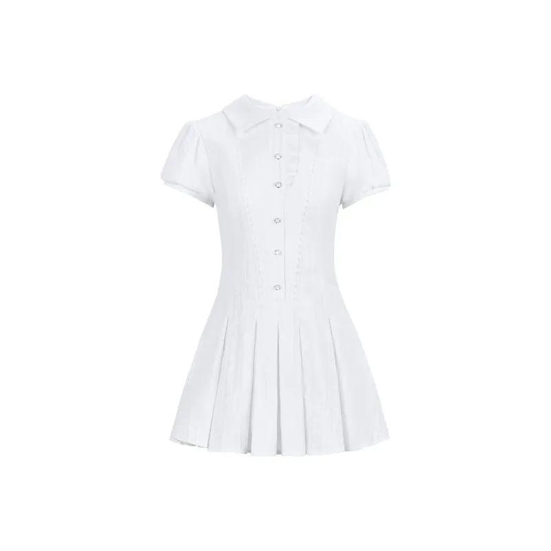 CANTALOVE Short Sleeved Dress Women's White-0