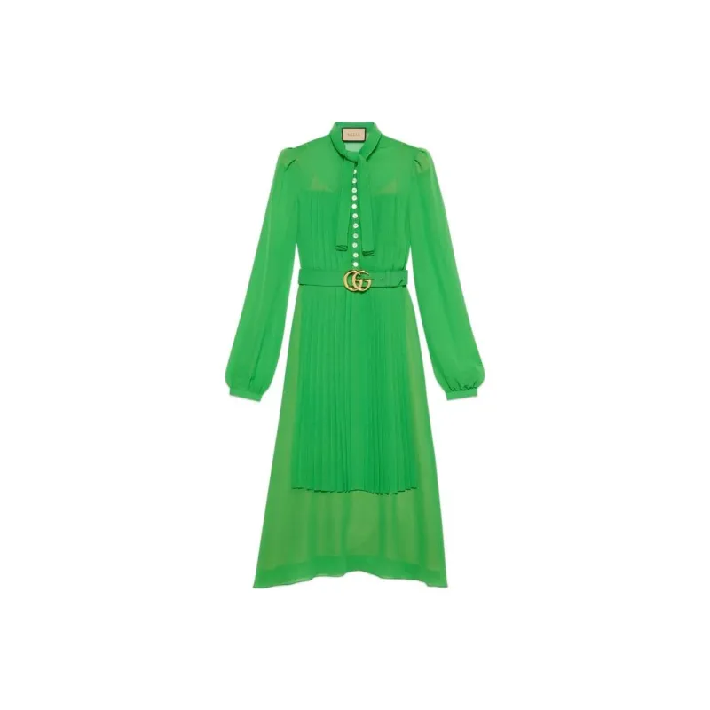 GUCCI Chinese New Year Long-Sleeved Dresses Women's Green-0