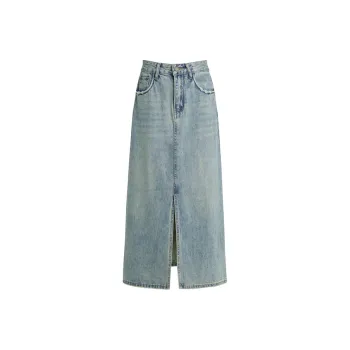 Rose Denim Long Skirts Women's Emerald Green