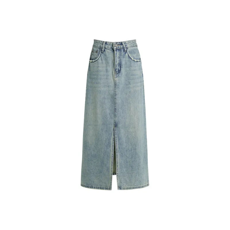 Rose Denim Long Skirts Women's Emerald Green-0