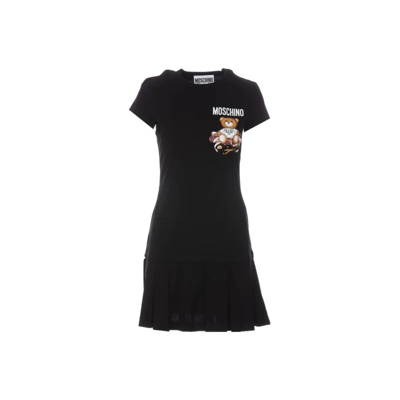 MOSCHINO Short Sleeved Dresses Women's Black-0