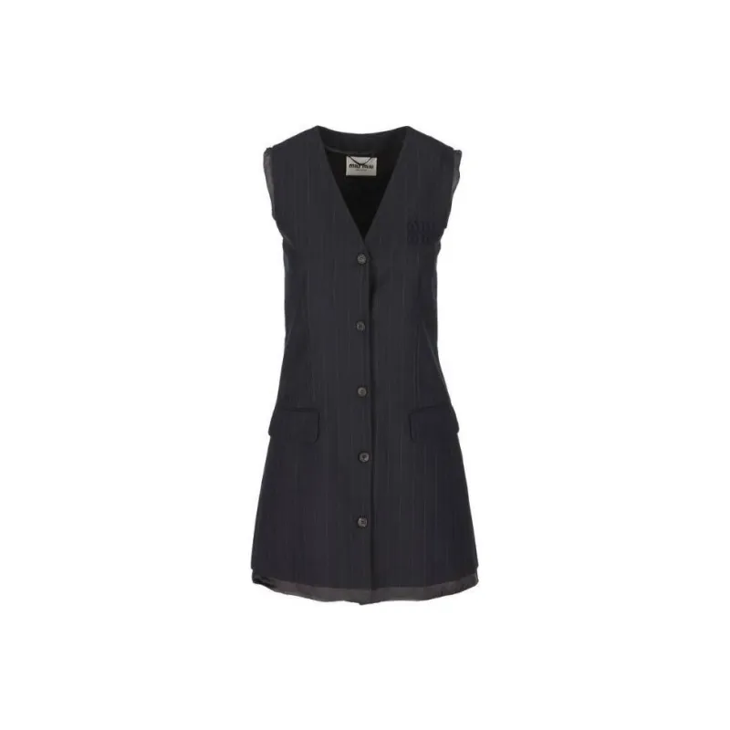 MIU MIU Button Up Sleeveless Dress-0