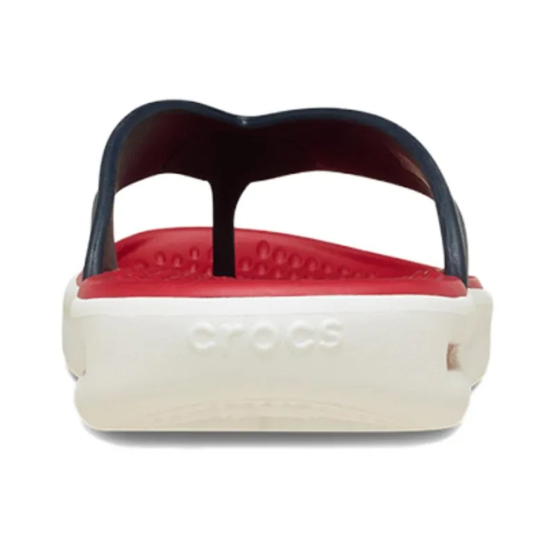 Crocs Abrasion Resistant Flip Flops Unisex Blue Red-4