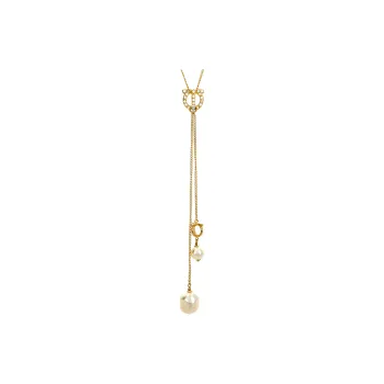 FERRAGAMO Brass, Pearl Necklaces Unisex Gold