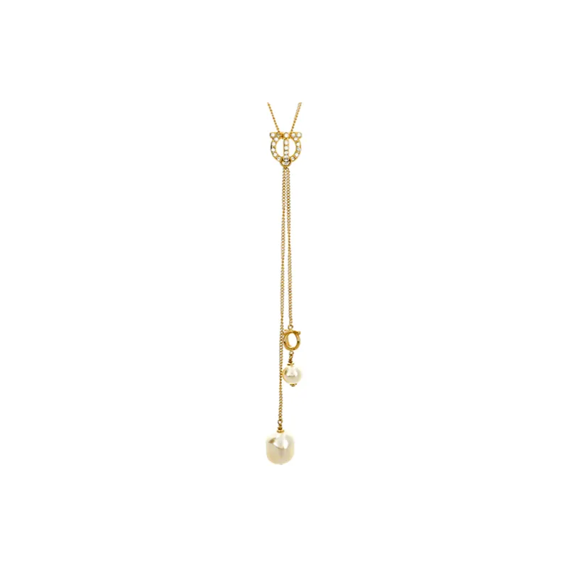 FERRAGAMO Brass, Pearl Necklaces Unisex Gold-0
