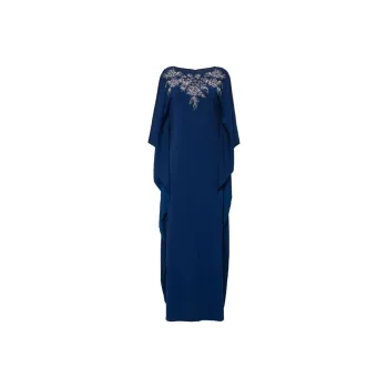 Marchesa Notte Floral embroidered Crepe Kaftan Dress