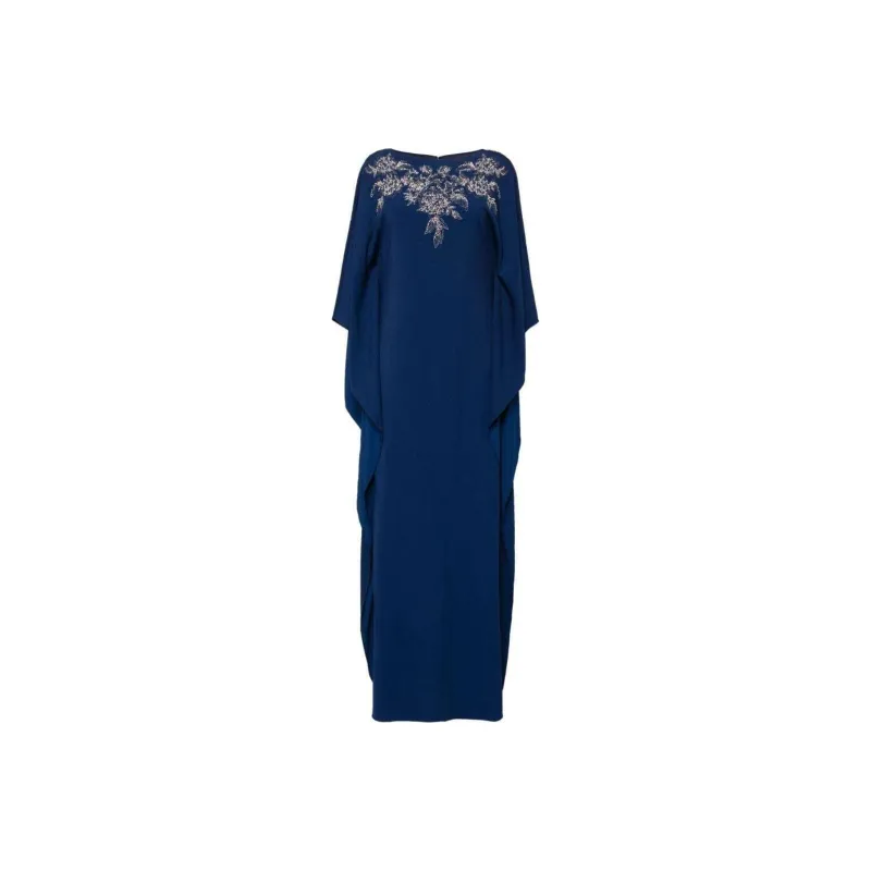 Marchesa Notte Floral embroidered Crepe Kaftan Dress-0