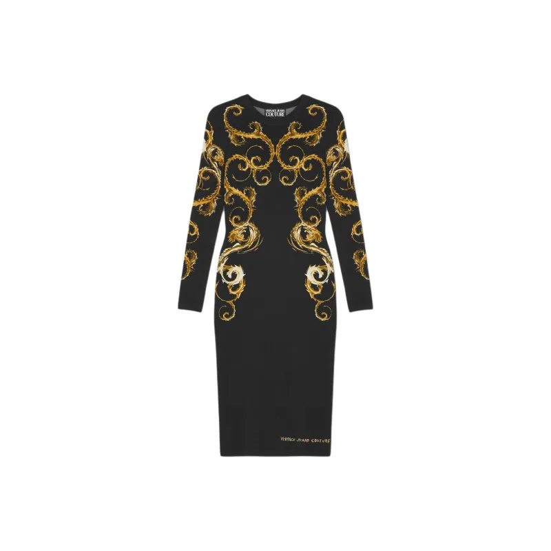 VERSACE JEANS COUTURE Watercolour Couture print Midi Dress-0