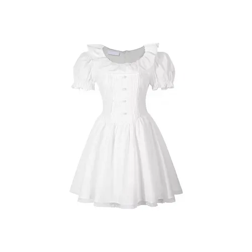 JOSR Short Sleeved Dresses Women's White