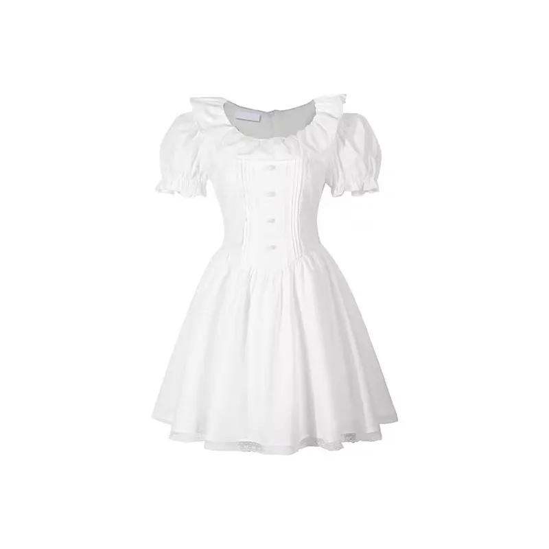 JOSR Short Sleeved Dresses Women's White-0