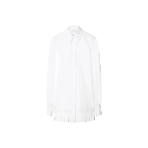 OFF WHITE Logo Embroidered Pleated Shirt Dress