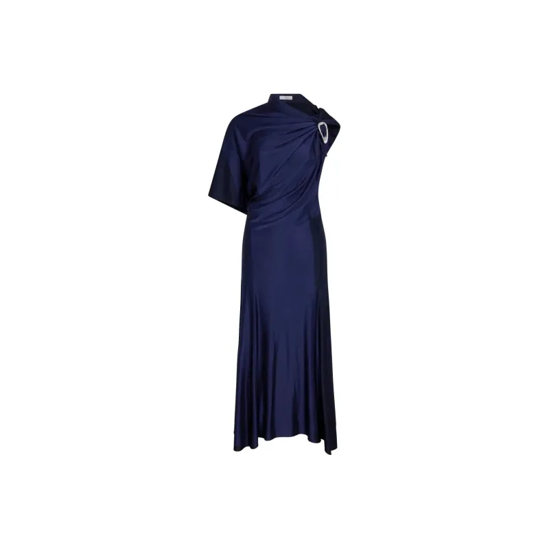 Paco Rabanne Jersey Asymmetrical Long Dress-0