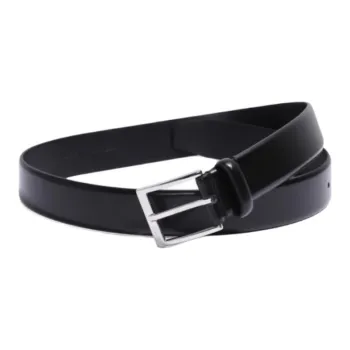 HUGO BOSS Cow Leather, Metal Leather Belts Unisex Black 5CM