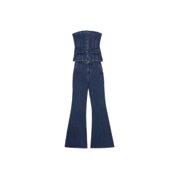 Self-portrait Jumpsuit Women's Denim Blue