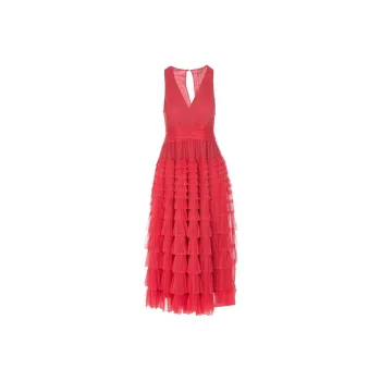 Twinset Ruffled Tulle Midi Dress
