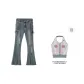 Denim Blue (Comes with Pink Diamond Pattern Halter Tank Top)