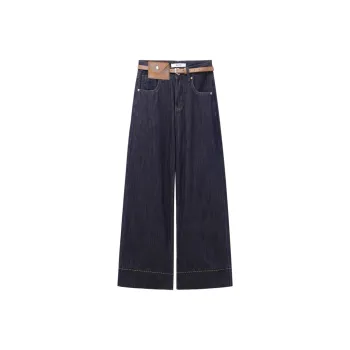 Mu Qingqing Jeans Women's Blue With Fanny Pack