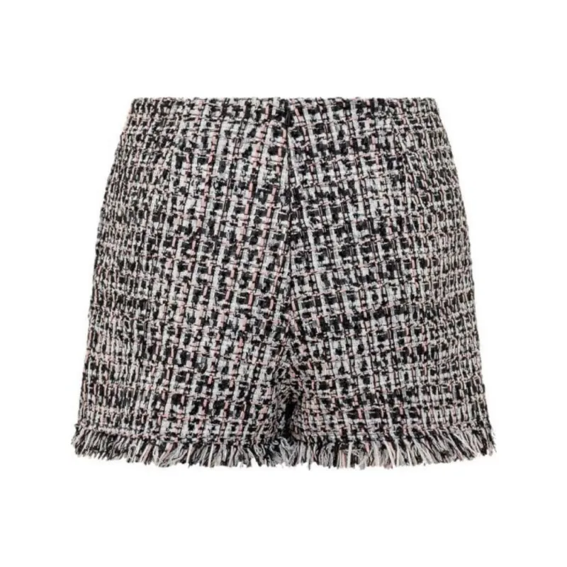 Self portrait Fringed Boucle Shorts-0