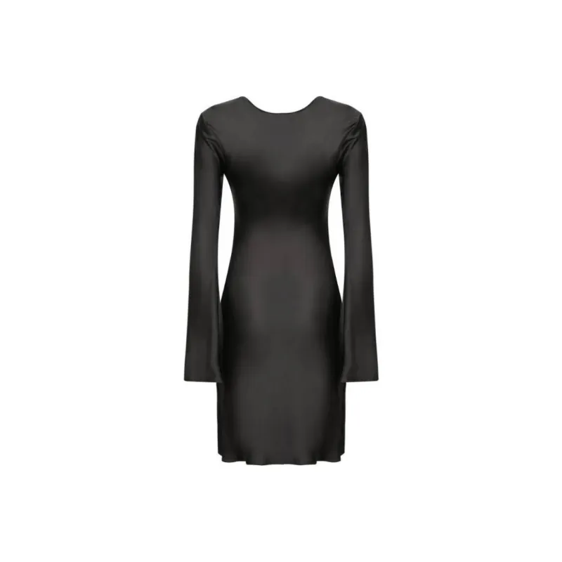 GANNI Solid Satin Mini Dress-0