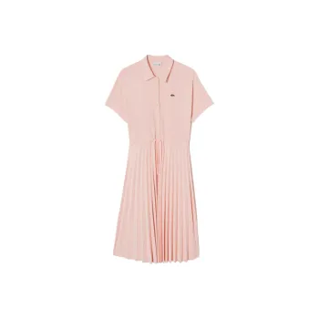 LACOSTE Short Sleeved Dress Women's Light Pink