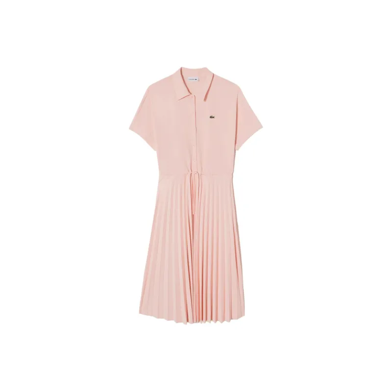 LACOSTE Short Sleeved Dress Women's Light Pink-0