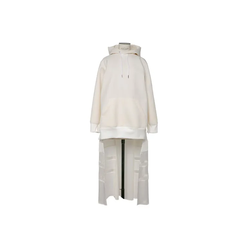 Sacai Suiting Bonding Mix Hooded Dress-0