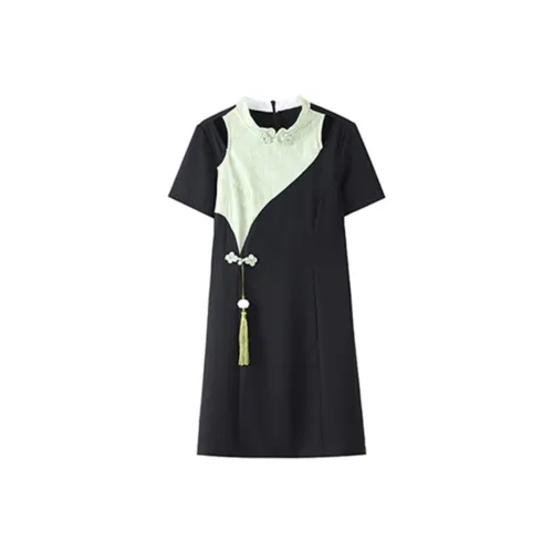 AFGGD Short Sleeved Dress Women's Black