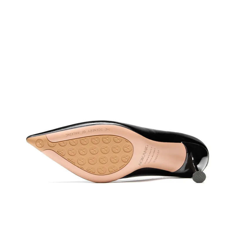 AOKANG High Heels Women's Black, Nude-3