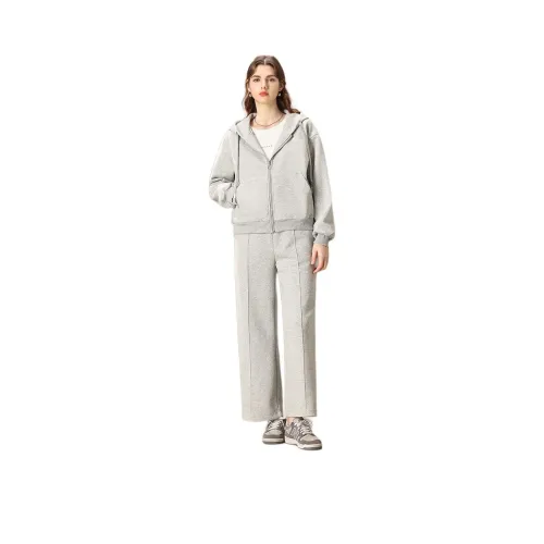 FENHONGMALI Casual Suit Women's Medium Gray