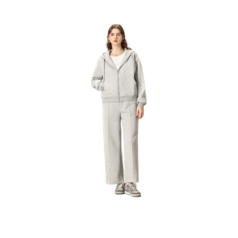 FENHONGMALI Casual Suit Women's Medium Gray-0