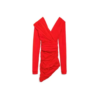 Balenciaga Long Sleeve Gathered Dress