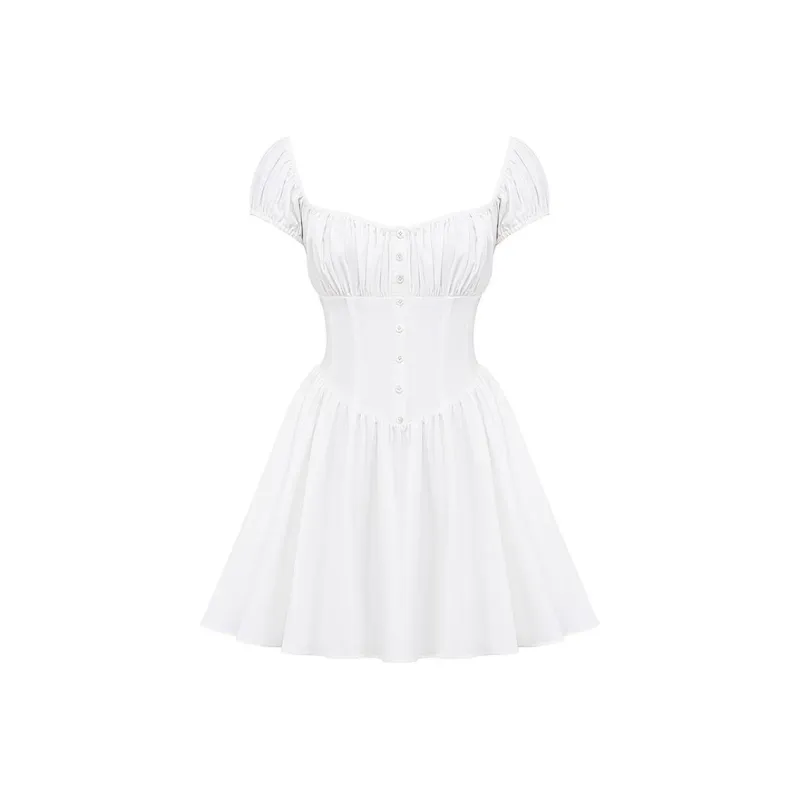 HOUSE OF CB NALA Short Sleeved Dress Women's White/White-7