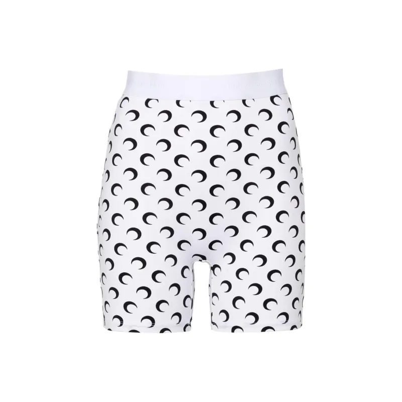 Marine Serre Moon print Jersey Mini Shorts-0