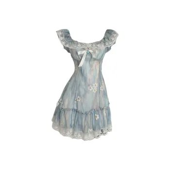 PLANE DRIFT Short Sleeved Dress Women's Dream Blue