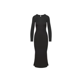 ARITZIA The Group By Babaton Luxe Lounge Serenity Dress Long-Sleeved Dresses Women's Black
